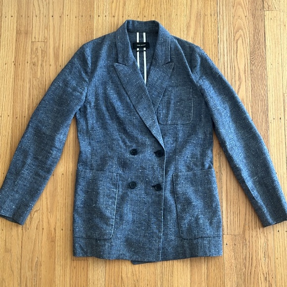 Isabel Marant linen silk double breasted blazer blue FR size 36 - Picture 7 of 7